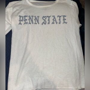 White rhinestone Penn State Long Sleeve Shirt